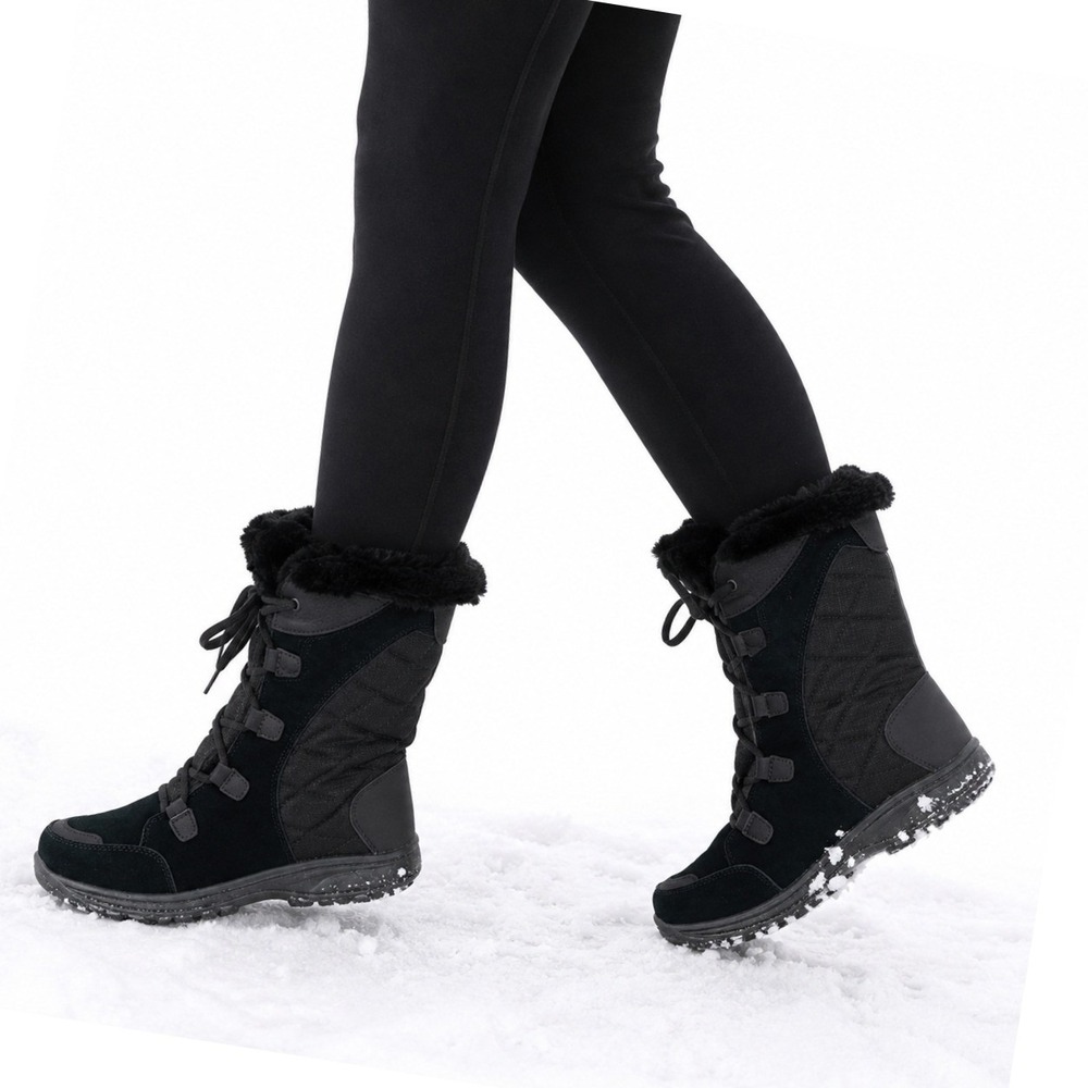Columbia Ice Maiden II Black Waterproof Winter Snow Boots BL1581-011 Womens 6.5